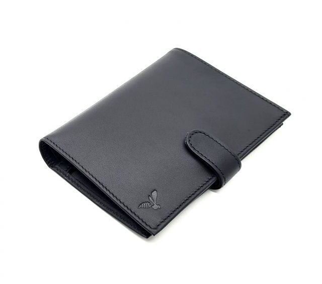 La Guêpe - Petite Maroquinerie - Portefeuille "Luxe" en cuir noir - 15 cm