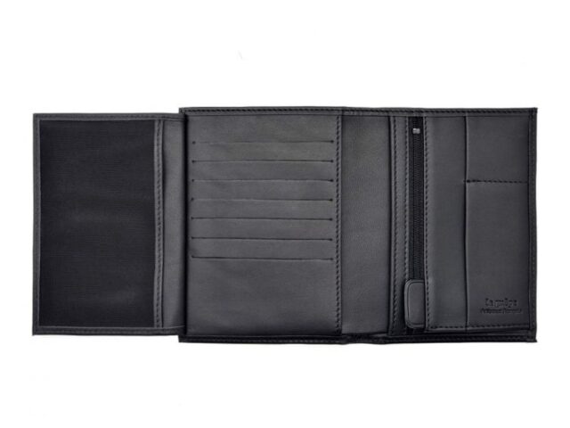 La Guêpe - Petite Maroquinerie - Portefeuille "Luxe" en cuir noir - 15 cm