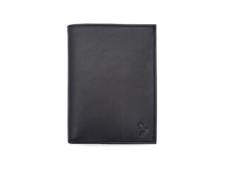 La Guêpe - Portefeuille “Luxe” en cuir noir – 15 cm, 3 volets – PM-005-01