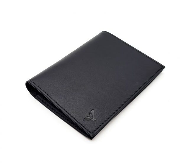 La Guêpe - Petite Maroquinerie - Portefeuille "Luxe" en cuir noir - 15 cm