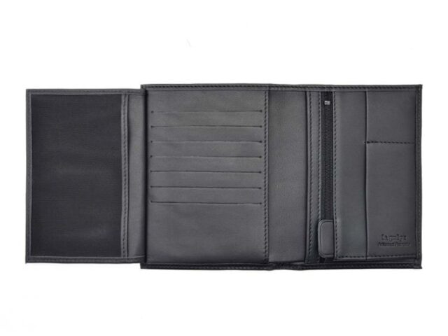 La Guêpe - Petite Maroquinerie - Portefeuille "Luxe" en cuir noir - 15 cm