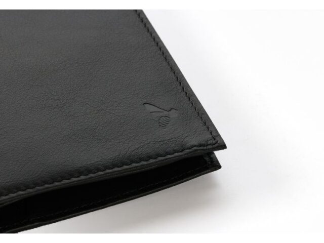 La Guêpe - Petite Maroquinerie - Portefeuille "Luxe" en cuir noir - 15 cm 4 volets - PM-019-01