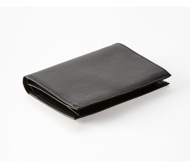 La Guêpe - Petite Maroquinerie - Portefeuille "Luxe" en cuir noir - 15 cm 4 volets - PM-019-01