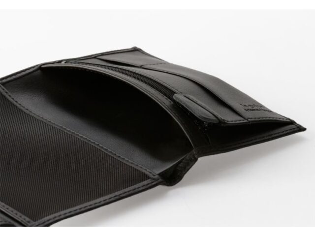 La Guêpe - Petite Maroquinerie - Portefeuille "Luxe" en cuir noir - 15 cm 4 volets - PM-019-01