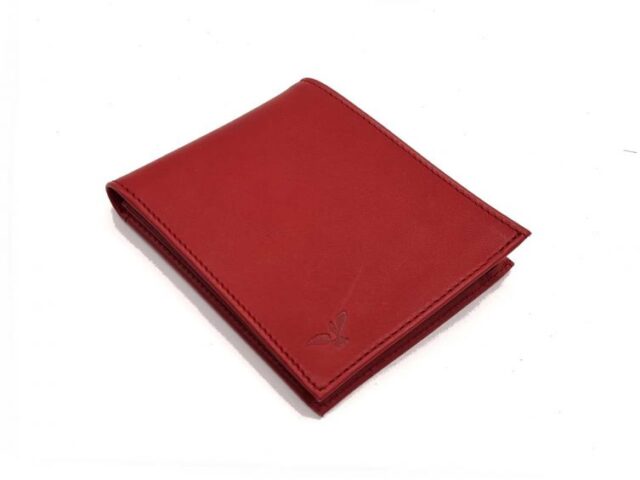 La Guêpe - Petite Maroquinerie - Portefeuille "Luxe" en cuir rouge - 12 cm 3 volets à l'italienne - PM-015-01