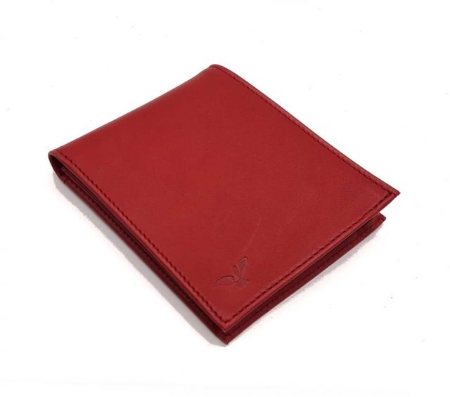 La Guêpe - Petite Maroquinerie - Portefeuille "Luxe" en cuir rouge - 12 cm 3 volets à l'italienne - PM-015-01