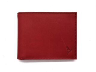 La Guêpe - Portefeuille Luxe en cuir rouge  12 cm 3 volets à litalienne  PM-015-01