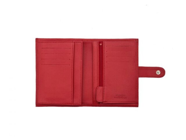 La Guêpe - Petite Maroquinerie - Portefeuille "Luxe" en cuir rouge - 13 cm