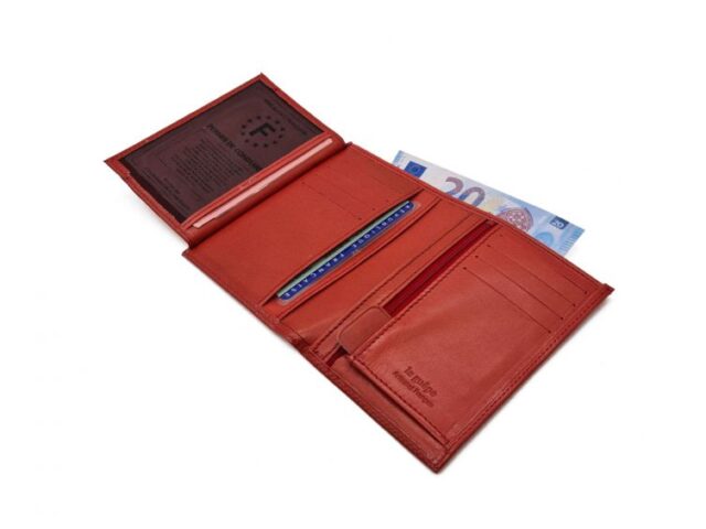 La Guêpe - Petite Maroquinerie - Portefeuille "Luxe" en cuir rouge - 13 cm