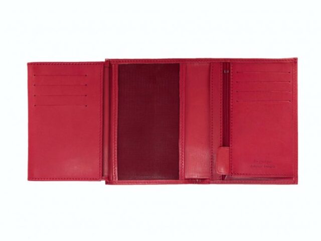 La Guêpe - Petite Maroquinerie - Portefeuille "Luxe" en cuir rouge - 13 cm - PM-028-01