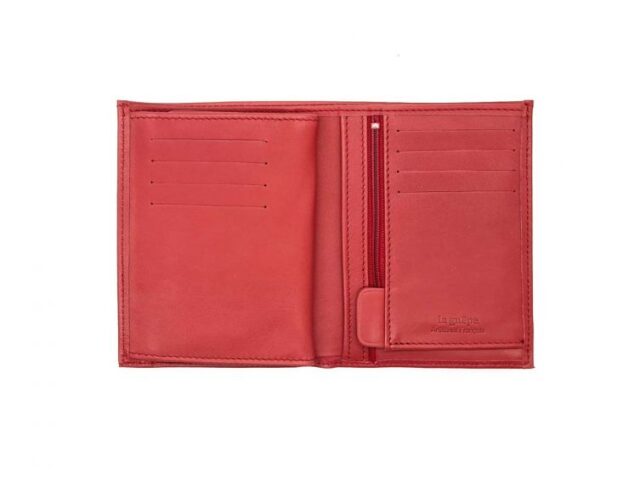 La Guêpe - Petite Maroquinerie - Portefeuille "Luxe" en cuir rouge - 13 cm - PM-028-01