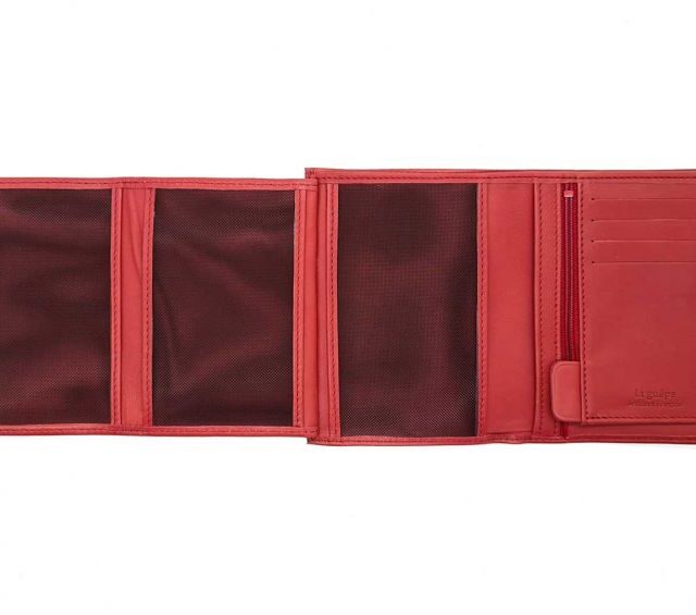 La Guêpe - Petite Maroquinerie - Portefeuille "Luxe" en cuir rouge - 13 cm - PM-028-01