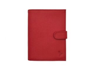 La Guêpe - Portefeuille “Luxe” en cuir rouge – 15 cm, 2 volets avec patte – PM-010-01