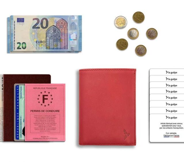 La Guêpe - Petite Maroquinerie - Portefeuille "Luxe" en cuir rouge - 15 cm