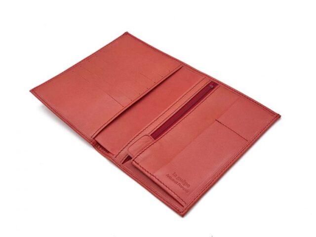 La Guêpe - Petite Maroquinerie - Portefeuille "Luxe" en cuir rouge - 15 cm