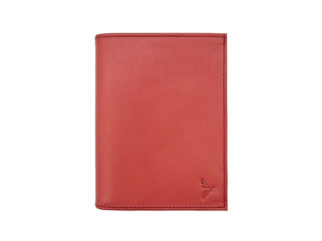 La Guêpe - Portefeuille “Luxe” en cuir rouge – 15 cm, 2 volets – PM-006-01