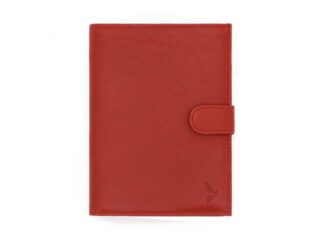 La Guêpe - Portefeuille Luxe en cuir rouge  15 cm, 3 volets avec patte  PM-009-01