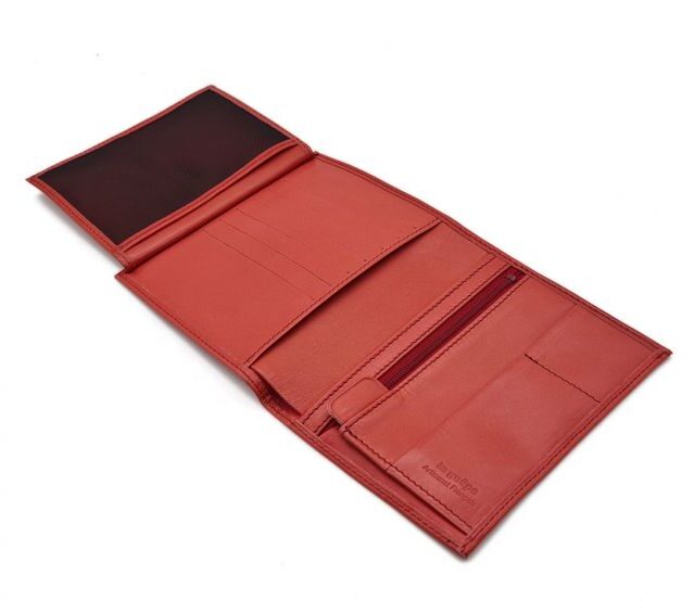 La Guêpe - Petite Maroquinerie - Portefeuille "Luxe" en cuir rouge - 15 cm