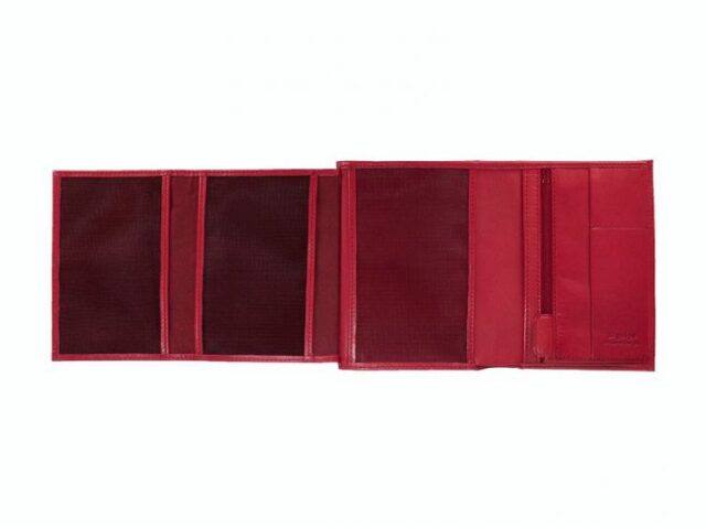 La Guêpe - Petite Maroquinerie - Portefeuille "Luxe" en cuir rouge - 15 cm 4 volets - PM-019-01