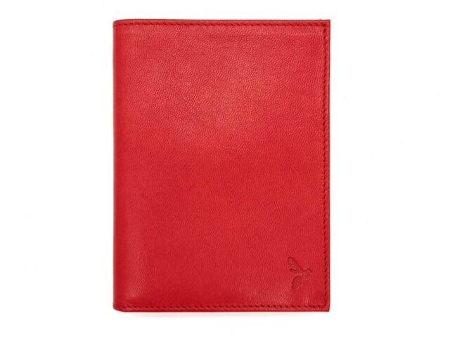 La Guêpe - Portefeuille “Luxe” en cuir rouge – 15 cm 4 volets – PM-019-01