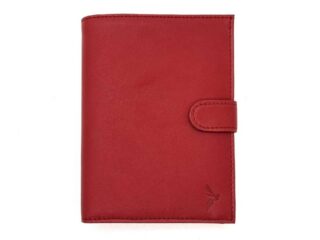 La Guêpe - Portefeuille Luxe en cuir rouge avec patte  15 cm 4 volets  PM-020-01