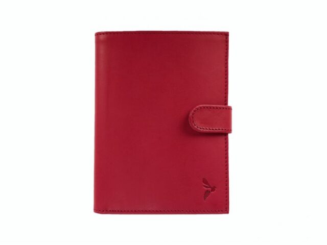 La Guêpe - Petite Maroquinerie - Portefeuille "Luxe" en cuir rouge avec patte - 15 cm 4 volets - PM-020-01