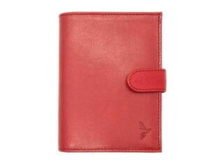 La Guêpe - Portefeuille Luxe en cuir rouge fermeture patte  13 cm 4 volets  PM-016-01