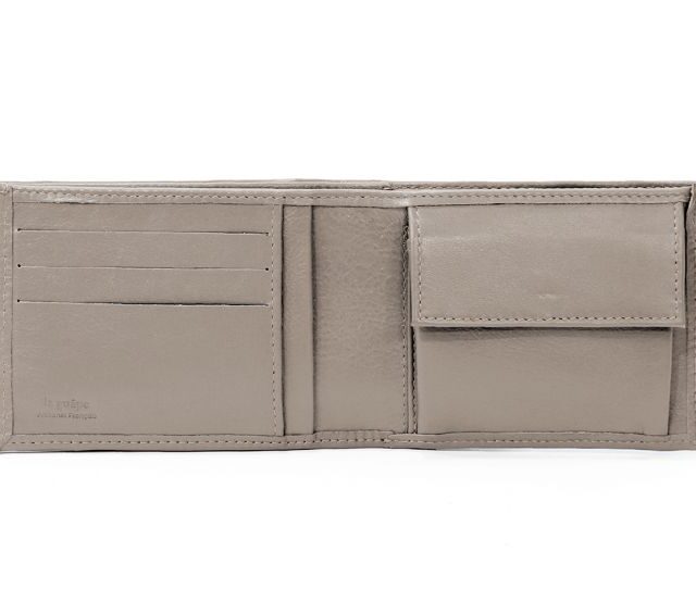 La Guêpe - Petite Maroquinerie - Portefeuille à l'italienne en cuir - taupe - 007