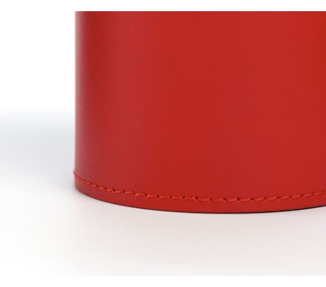 Lavoisier Maroquinier - Pot à crayons en cuir rouge coquelicot