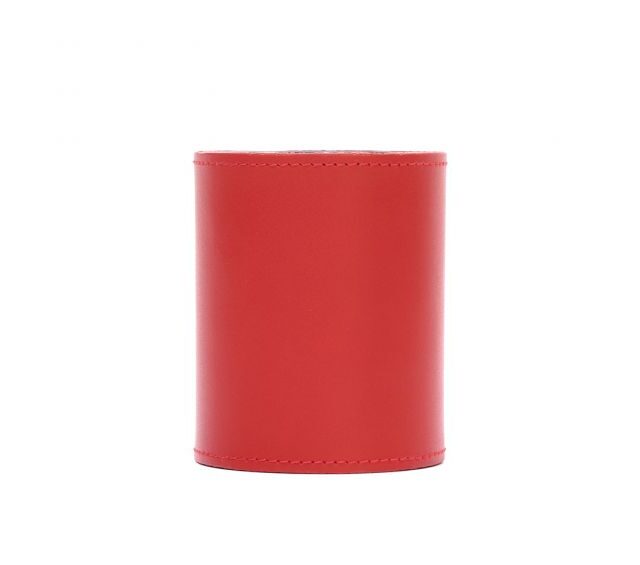 Lavoisier Maroquinier - Pot à crayons en cuir rouge coquelicot