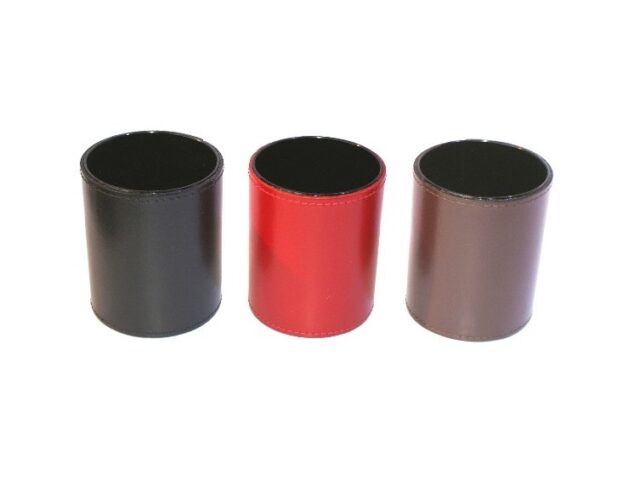 Lavoisier Maroquinier - Pot à crayons en cuir rouge coquelicot