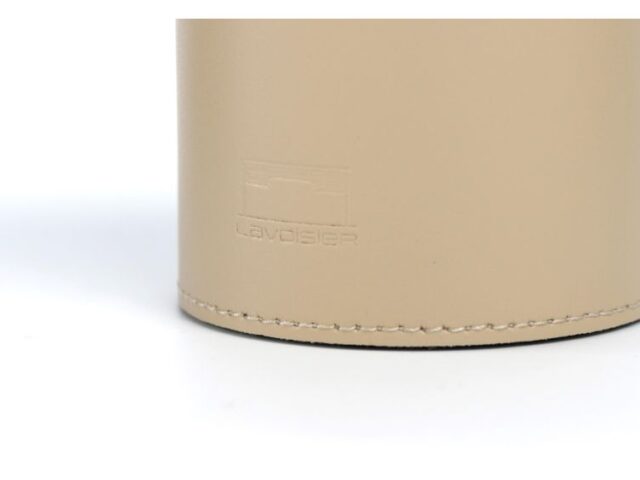 Lavoisier Maroquinier - Pot à crayons en cuir beige cafe latte
