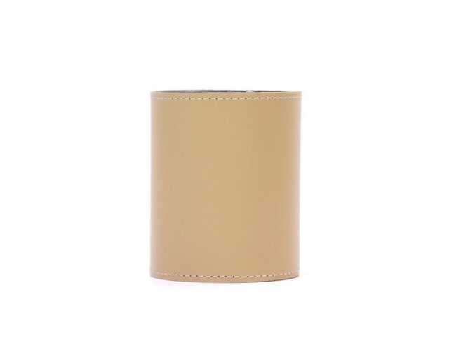 Lavoisier Maroquinier - Pot à crayons en cuir beige cafe latte