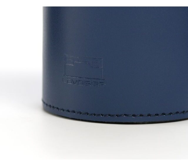 Lavoisier Maroquinier - Pot à crayons en cuir bleu cobalt