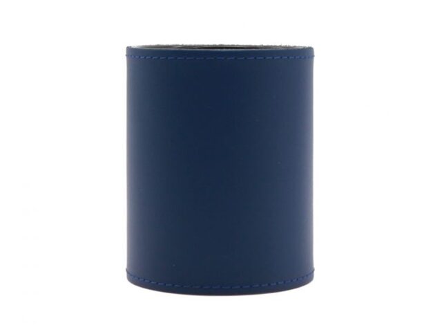Lavoisier Maroquinier - Pot à crayons en cuir bleu cobalt