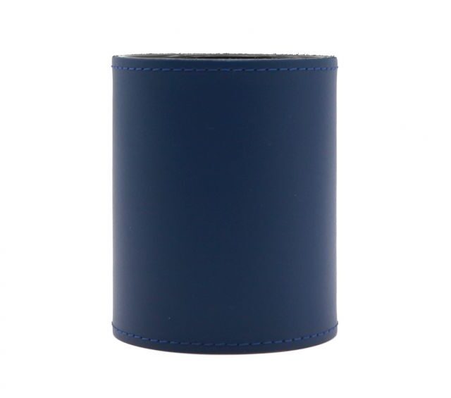 Lavoisier Maroquinier - Pot à crayons en cuir bleu cobalt