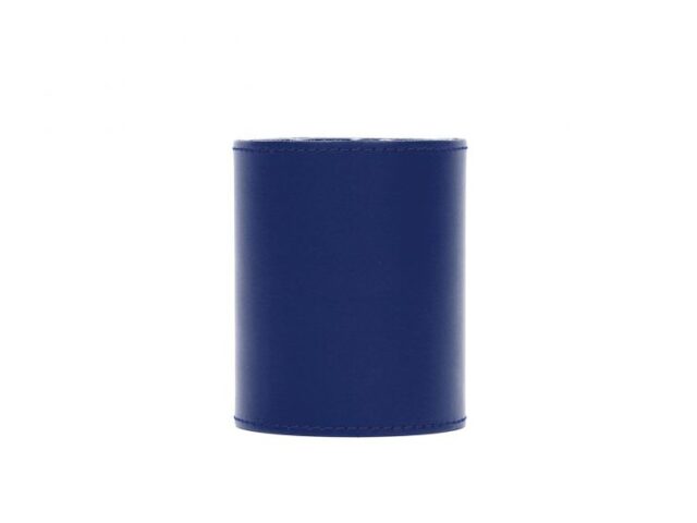 Lavoisier Maroquinier - Pot à crayons en cuir bleu cobalt
