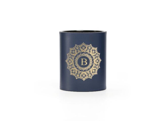 LAVOISIER Maroquinier - Pot à crayons mandala en cuir bleu – PC501 Z