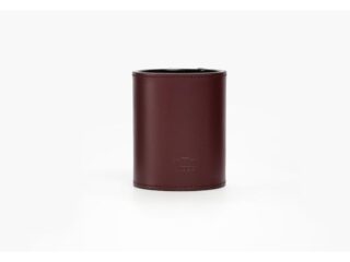 LAVOISIER Maroquinier - Pot à crayons en cuir bordeaux