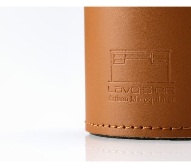Lavoisier Maroquinier - Pot à crayons en cuir gold