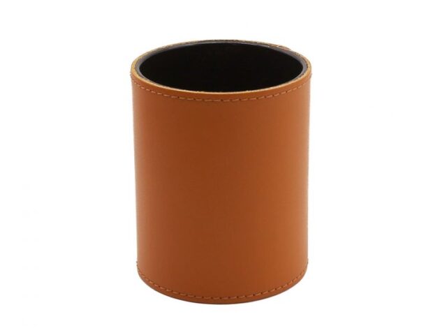 Lavoisier Maroquinier - Pot à crayons en cuir gold