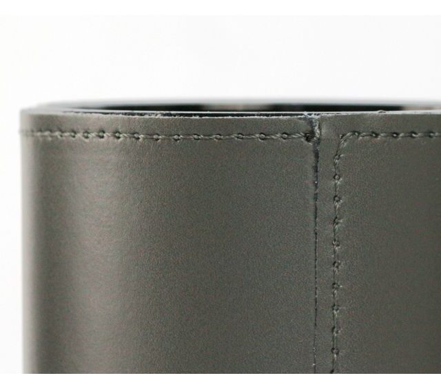 Lavoisier Maroquinier - Pot à crayons en cuir gris fer