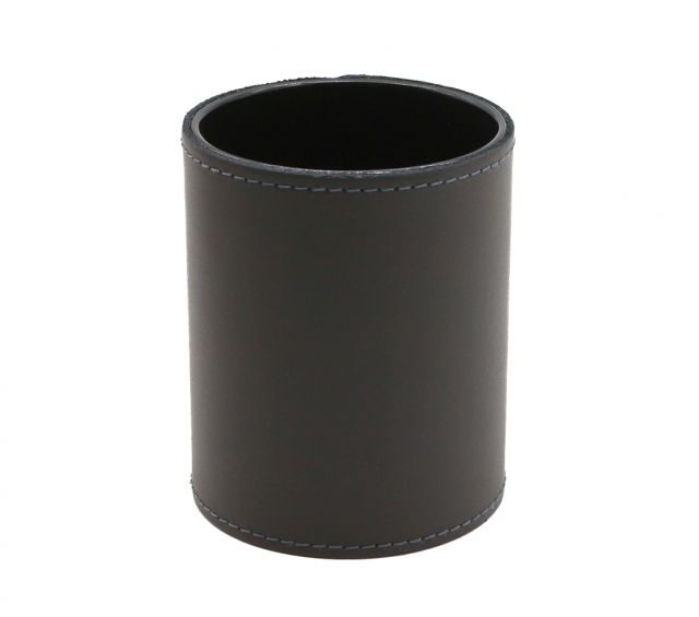 Lavoisier Maroquinier - Pot à crayons en cuir gris fer