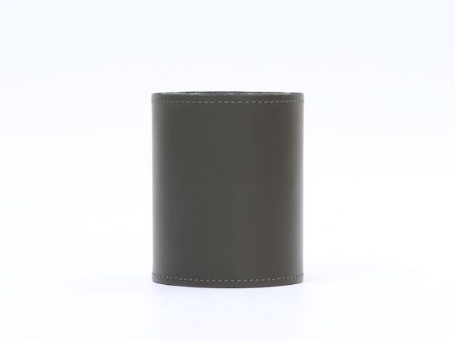 Lavoisier Maroquinier - Pot à crayons en cuir gris fer