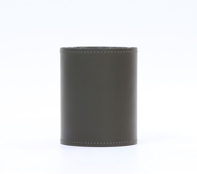 Lavoisier Maroquinier - Pot à crayons en cuir gris fer