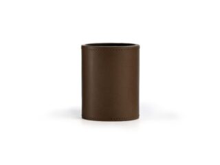LAVOISIER Maroquinier - Pot à crayons en cuir luxe marron  PC900