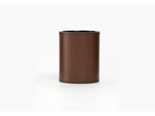 LAVOISIER Maroquinier - Pot à crayons en cuir marron