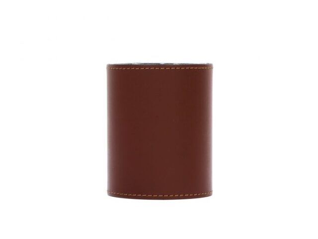 Lavoisier Maroquinier - Pot à crayons en cuir marron