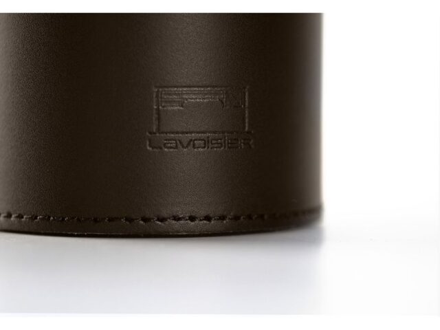 Lavoisier Maroquinier - Pot à crayons en cuir marron foncé