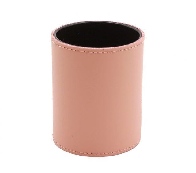 Lavoisier Maroquinier - Pot à crayons en cuir rose